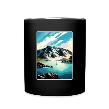 Kenai Fjords Nationalpark Reiseplakat Souvenir - Tasse einfarbig - Schwarz - Vorne