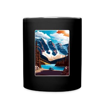 Parc national Banff Canada Affiche de voyage souvenir - Mug uni - noir - Devant