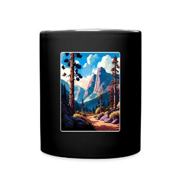 Kings Canyon National Park Travel Poster Souvenir - Full Colour Mug - black - Front