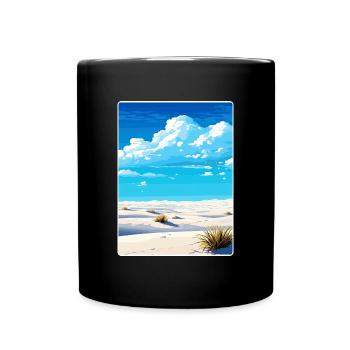 White Sands Nationalpark Reiseplakat Souvenir - Tasse einfarbig - Schwarz - Vorne