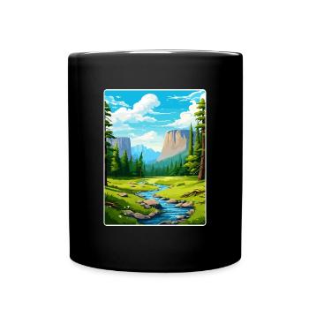 Parc national de Yosemite Affiche de voyage Souvenir WPA - Mug uni - noir - Devant