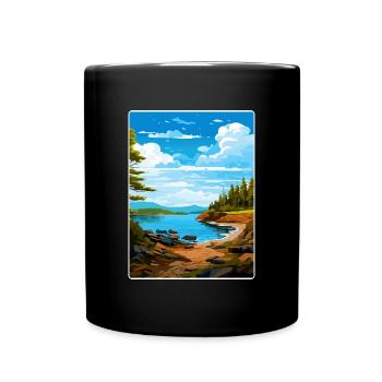 Acadia National Park Travel Poster Souvenir WPA - Full Colour Mug - black - Front