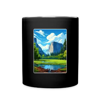 Parc national de Yosemite Affiche de voyage Souvenir WPA - Mug uni - noir - Devant