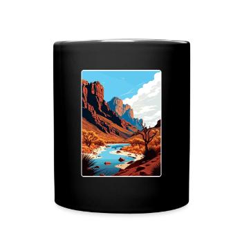 Big Bend Nationalpark Reiseposter Souvenir WPA - Tasse einfarbig - Schwarz - Vorne