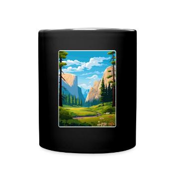 Parc national de Yosemite Affiche de voyage Souvenir WPA - Mug uni - noir - Devant
