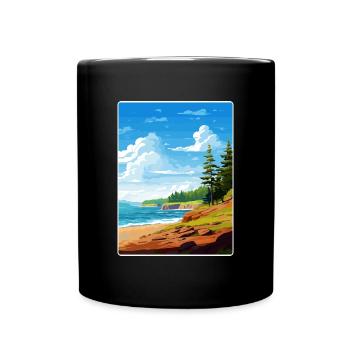 Acadia National Park Travel Poster Souvenir WPA - Full Colour Mug - black - Front