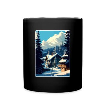 Megève Ski Les Arcs Skifahren Reiseposter Souvenir - Tasse einfarbig - Schwarz - Vorne