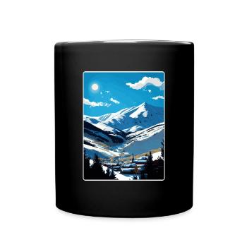 Vail Ski Resort Colorado Reiseposter Souvenir - Tasse einfarbig - Schwarz - Vorne