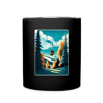 Kitzbuhel Ski Austria Travel Poster Souvenir WPA - Full Colour Mug - black - Front