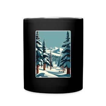 Park Ski Skifahren Reise Poster Souvenir Farbe WPA - Tasse einfarbig - Schwarz - Vorne