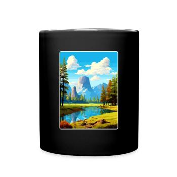 Parc national de Yosemite Affiche de voyage Souvenir WPA - Mug uni - noir - Devant