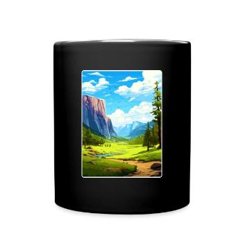 Parc national de Yosemite Affiche de voyage Souvenir WPA - Mug uni - noir - Devant