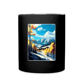 Aspen Ski Resort Colorado Reiseposter Souvenir - Tasse einfarbig - Schwarz - Vorne