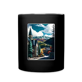 Vail Ski Resort Colorado Reiseposter Souvenir - Tasse einfarbig - Schwarz - Vorne