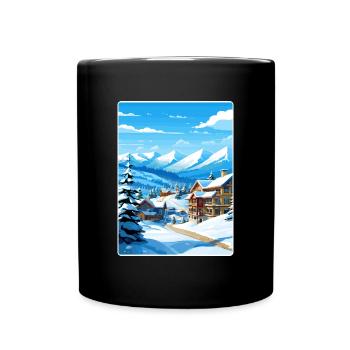 Vail Ski Resort Skifahren Reise Poster Souvenir WPA - Tasse einfarbig - Schwarz - Vorne