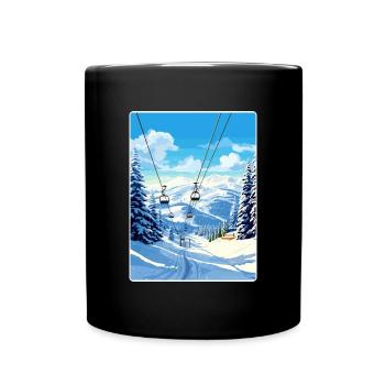Vail Ski Resort Skifahren Reise Poster Souvenir WPA - Tasse einfarbig - Schwarz - Vorne