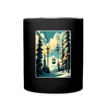 Vail Ski Resort Skifahren Reise Poster Souvenir WPA - Tasse einfarbig - Schwarz - Vorne