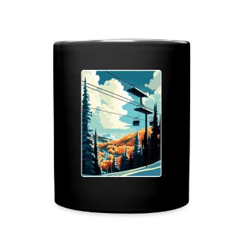 Vail Ski Resort Skifahren Reise Poster Souvenir WPA - Tasse einfarbig - Schwarz - Vorne