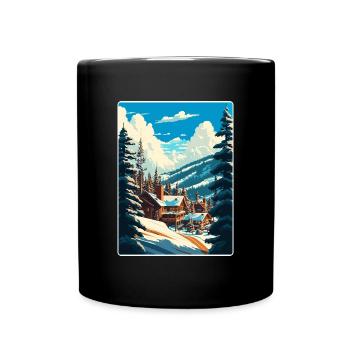 Vail Ski Resort Skifahren Reise Poster Souvenir WPA - Tasse einfarbig - Schwarz - Vorne