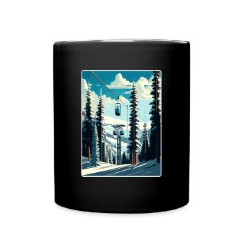 Park Ski Skifahren Reise Poster Souvenir Farbe WPA - Tasse einfarbig - Schwarz - Vorne