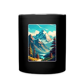 Alpes bavaroises Allemagne Affiche de voyage Souvenir WPA - Mug uni - noir - Devant