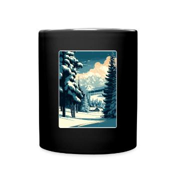 Kitzbuhel Ski Austria Travel Poster Souvenir WPA - Full Colour Mug - black - Front