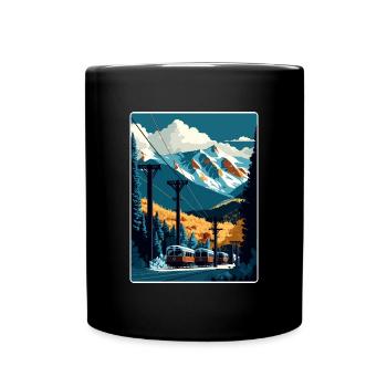 Telluride Ski Ski Voyage Poster Souvenir WPA - Mug uni - noir - Devant