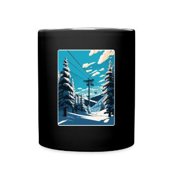 St Anton Ski Skifahren Vintage Reise Poster Souvenir - Tasse einfarbig - Schwarz - Vorne