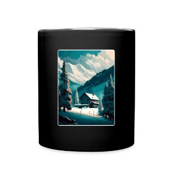 St Anton Ski Skifahren Vintage Reise Poster Souvenir - Tasse einfarbig - Schwarz - Vorne