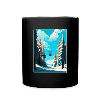Méribel Ski Ski Voyage Affiche Peinture Souvenir WP - Mug uni - noir - Devant
