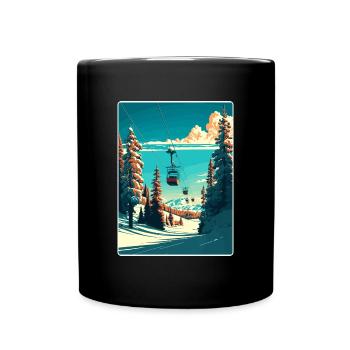La Plagne Ski Ski Voyage Poster Souvenir WPA - Mug uni - noir - Devant