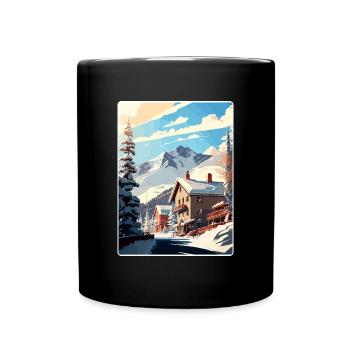 Telluride Ski Ski Voyage Poster Souvenir WPA - Mug uni - noir - Devant