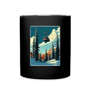 Snowbird Ski Skiing Vintage Travel Poster Souvenir - Full Colour Mug - black - Front