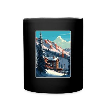 Snowbird Ski Skiing Vintage Travel Poster Souvenir - Full Colour Mug - black - Front