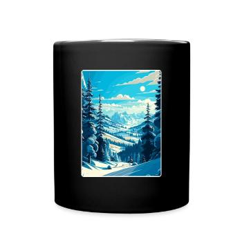 La Plagne Ski Ski Voyage Poster Souvenir WPA - Mug uni - noir - Devant