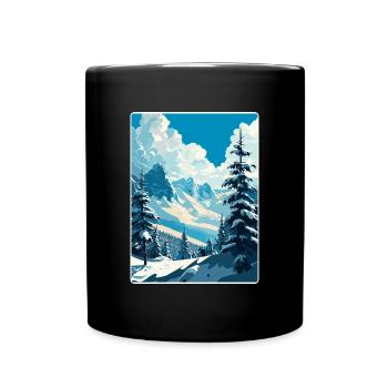 St Anton Ski Skifahren Vintage Reise Poster Souvenir - Tasse einfarbig - Schwarz - Vorne