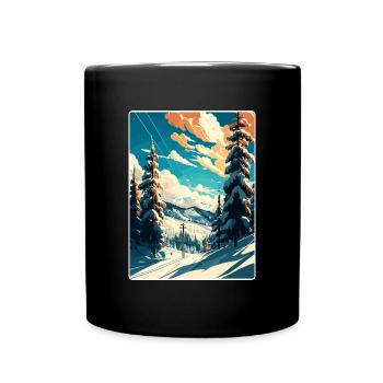 Snowbird Ski Skiing Vintage Travel Poster Souvenir - Full Colour Mug - black - Front