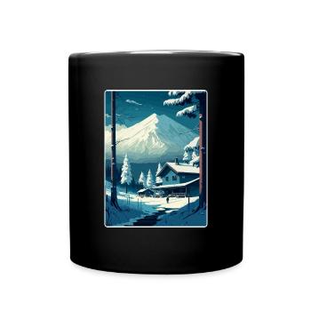 Niseko Ski Skiing Travel Poster Souvenir Paint WPA - Full Colour Mug - black - Front