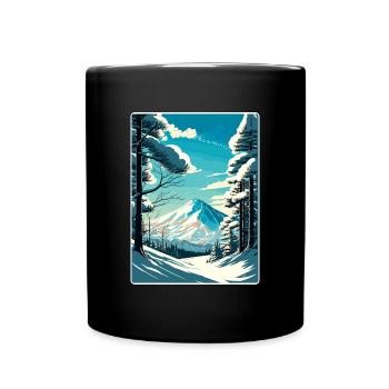 Niseko Ski Skiing Travel Poster Souvenir Paint WPA - Full Colour Mug - black - Front