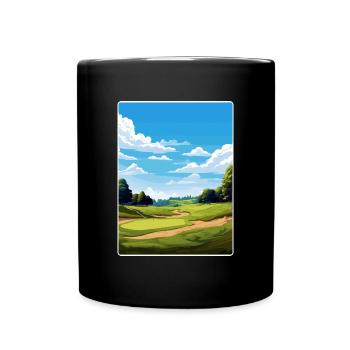 Shinnecock Hills Golfplatz Reise Posterkarte - Tasse einfarbig - Schwarz - Vorne