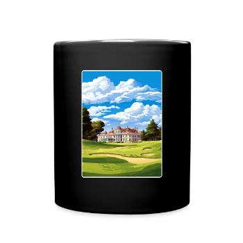 Die Reiseposterkarte des Olympi Golf Club Course - Tasse einfarbig - Schwarz - Vorne