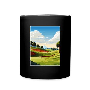 Southern Hills Country Club Golf Course Travel WPA - Full Colour Mug - black - Front
