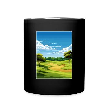 Shinnecock Hills Golfplatz Reise Posterkarte - Tasse einfarbig - Schwarz - Vorne