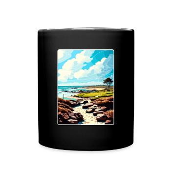 Le lien à Spanish Bay Golf Carte d’affiche de voyage - Mug uni - noir - Devant