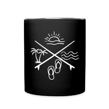 Crossed Beach Icon Sunset - Full Colour Mug - black - Front