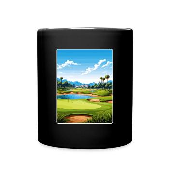 Riviera Country Club Golf Travel Poster Souvenir - Full Colour Mug - black - Front