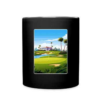 Riviera Country Club Golf Travel Poster Souvenir - Full Colour Mug - black - Front