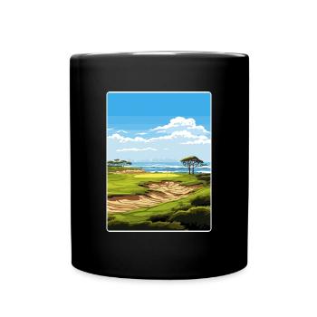 Affiche de voyage du parcours de golf Torrey Pines - Mug uni - noir - Devant