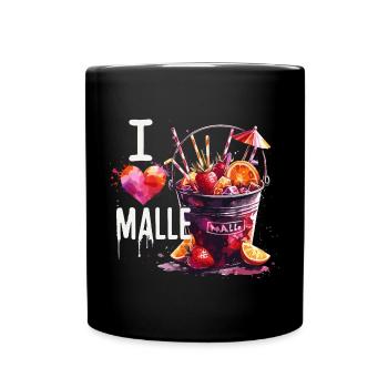 Ich liebe Malle Mallorca Geschenk - Tasse einfarbig - Schwarz - Vorne