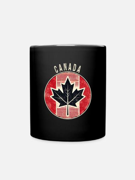 Kanada Ahornblatt Design - Tasse einfarbig - Schwarz